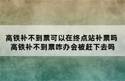 高铁补不到票可以在终点站补票吗 高铁补不到票咋办会被赶下去吗